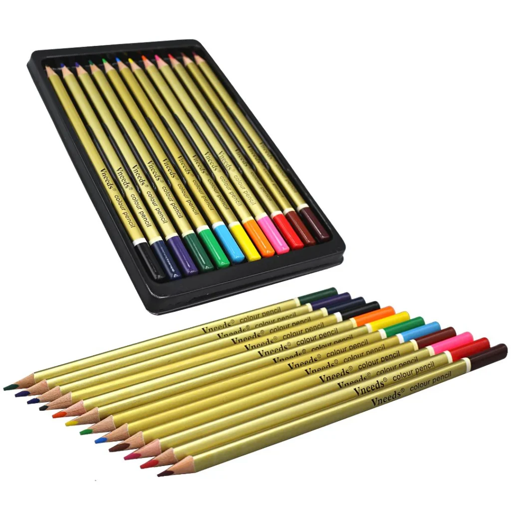Vneeds 12 colored pencils set for drawing and coloring