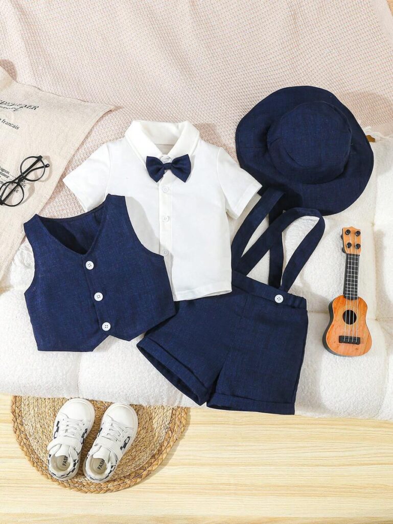 Infant boys 4pcs elegant college style outfit set | Little Fit