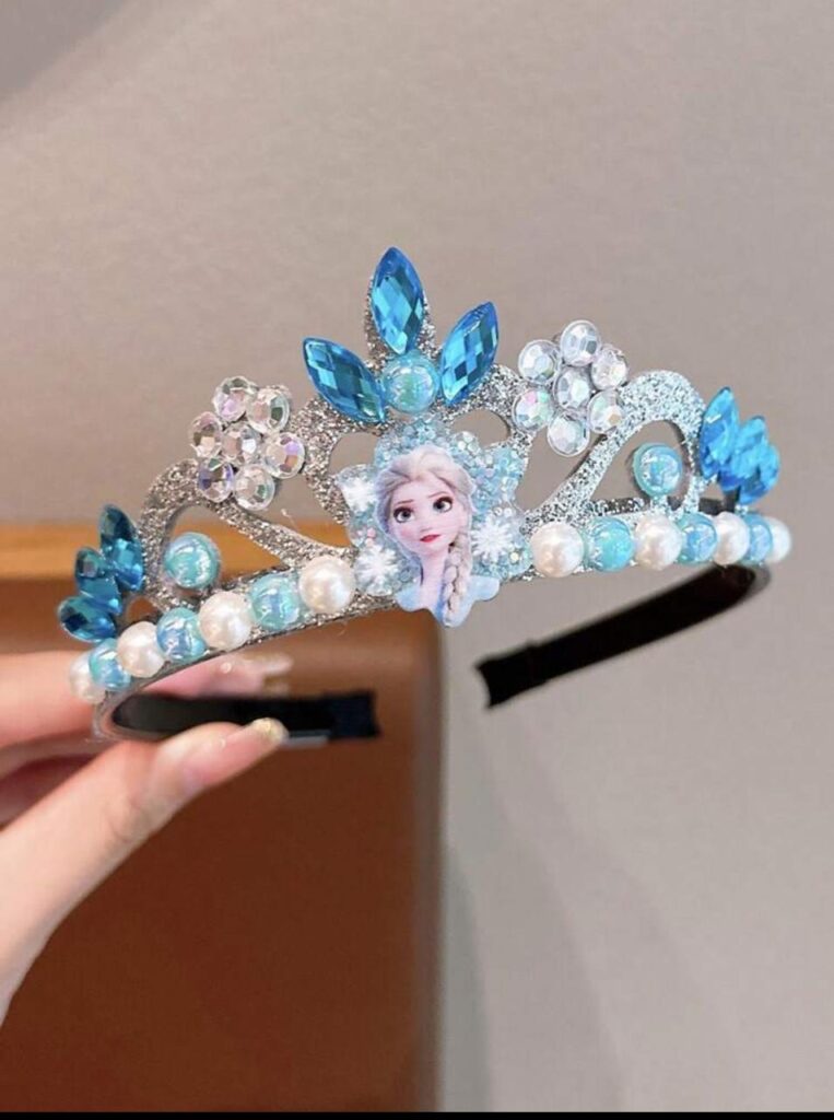 Disney Frozen Princess & Elena Crown Headband with Rhinestones & Pearls – Girls Party Tiara - Image 2