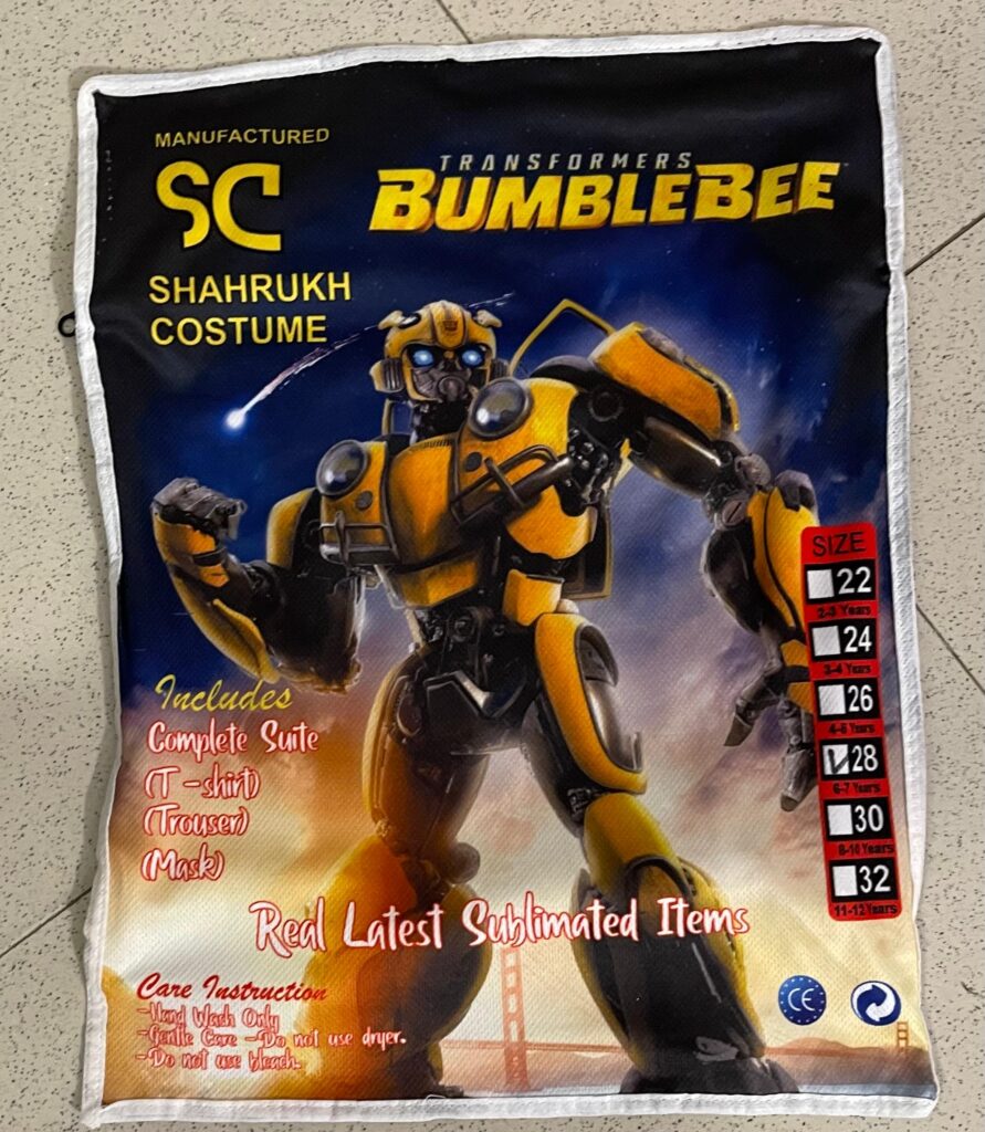 Transformers Bumblebee costume for kids by Little Fit