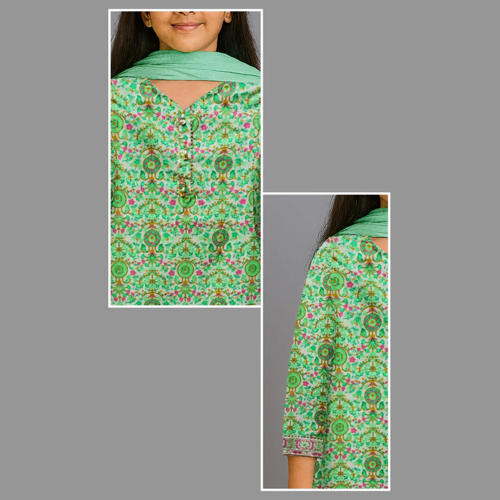 Gul Rangi Green Kids Outfit - Image 3