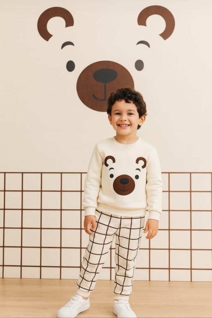 Kid's bear-themed pajama set